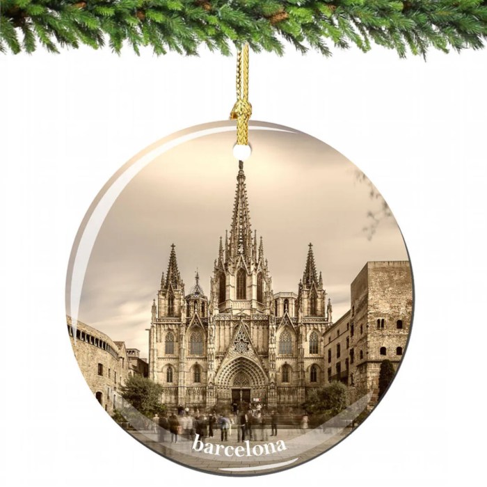 Barcelona spain christmas ornament