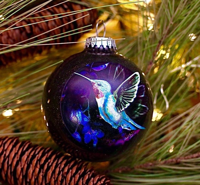 Hummingbird christmas tree ornament